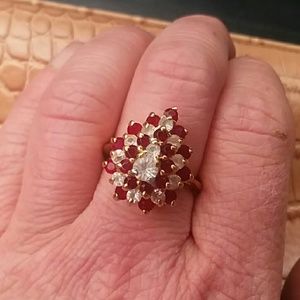 Ruby and diamond cocktail ring